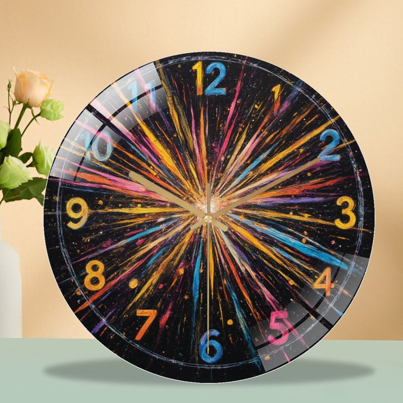 Horloge murale moderne en verre 12 po
