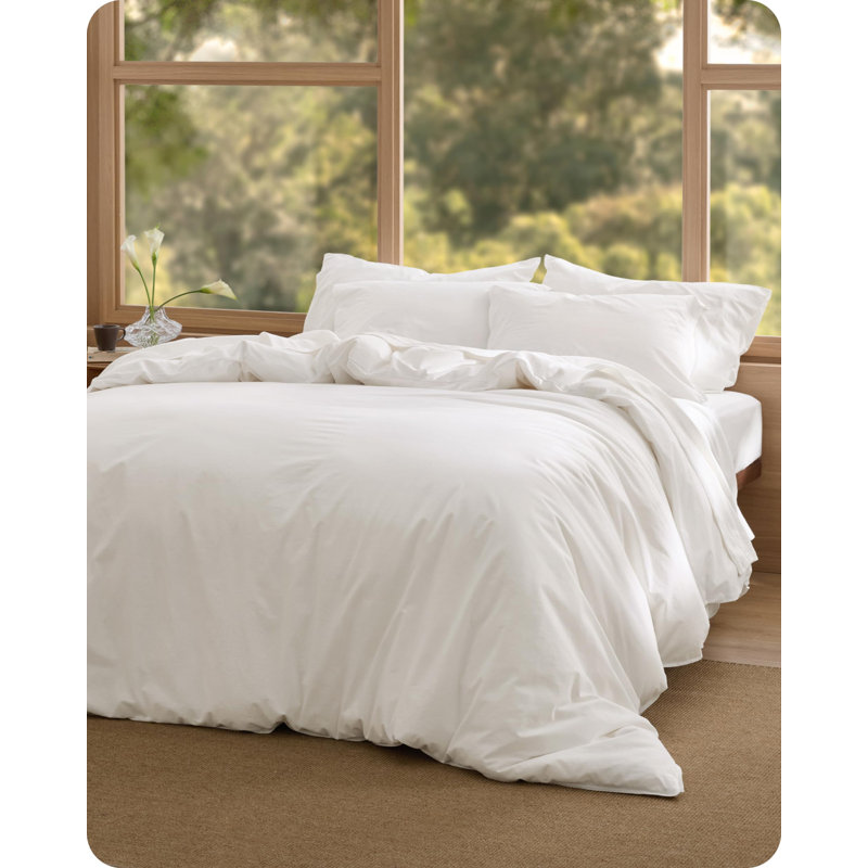 Bedsure Cotton Duvet Cover Queen - Luxury Slub Weave 100% Cotton Duvet Cover Set with a Linen Like Textured, Easy Change Durable Bedding Set 3 Pieces, Mocha Mousse, 90" x 90"