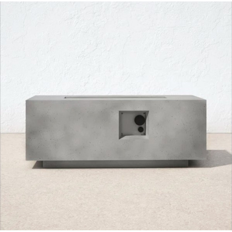 Concrete Propane Outdoor Fire Pit Table(Concrete), Gray