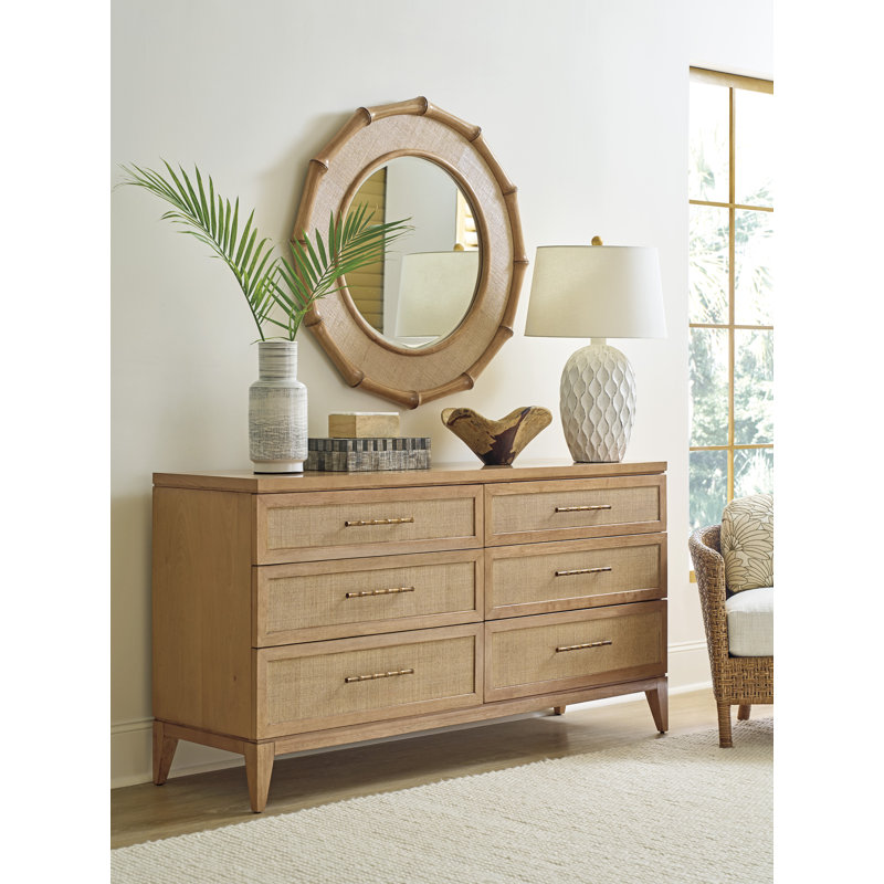 Cobia Round Solid Wood Beveled Mirror
