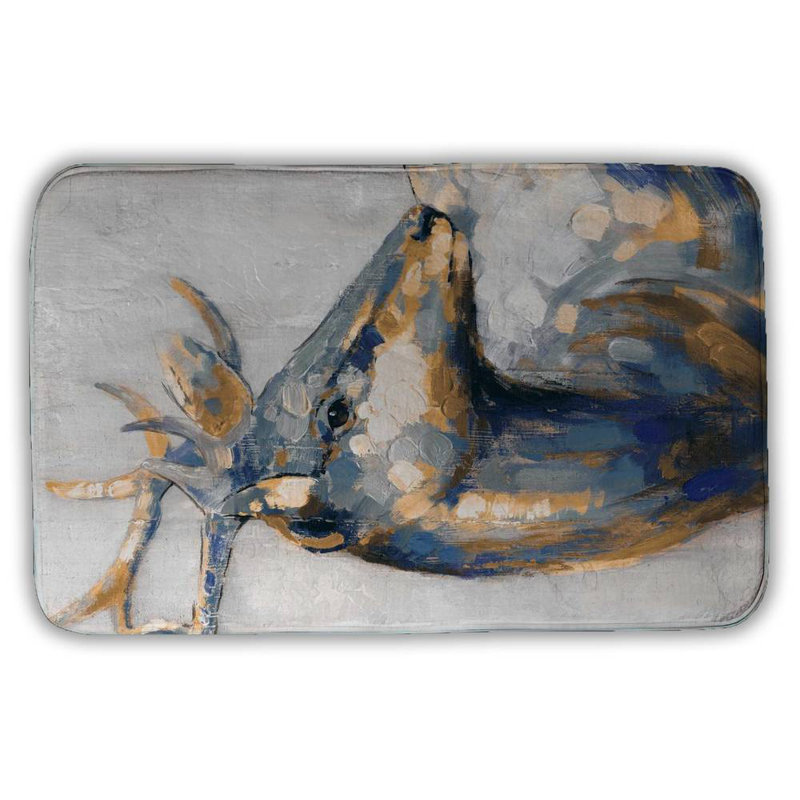 Golden deer Bath Mat with Non-Slip Backing - Quick Dry Memory Foam Bathroom Rug - Absorbent - Modern Plush Spa-Style - Machine Washable
