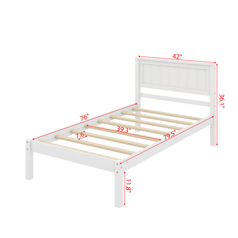 Shauna Bed, Twin, White