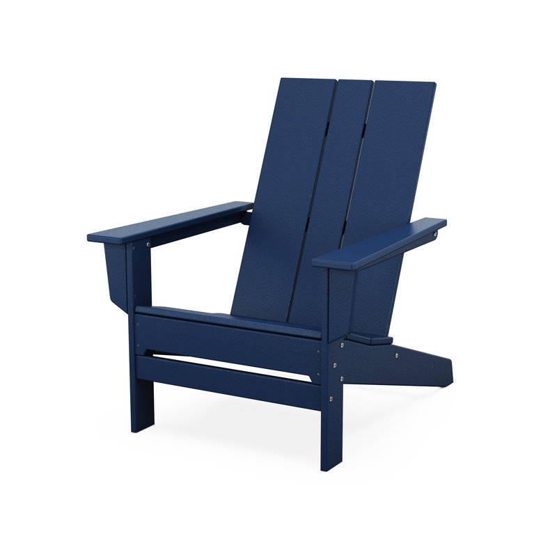 Chaise Adirondack en polyéthylène haute densité l 30,7 po Erlene, Marine