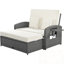 Chaise longue double en osier PE avec coussin moelleux-1564559618