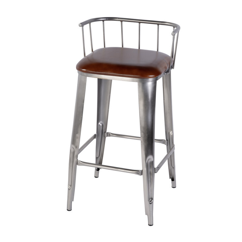 Tabouret de bar en cuir à hauteur de siège 30,5 po Coriander