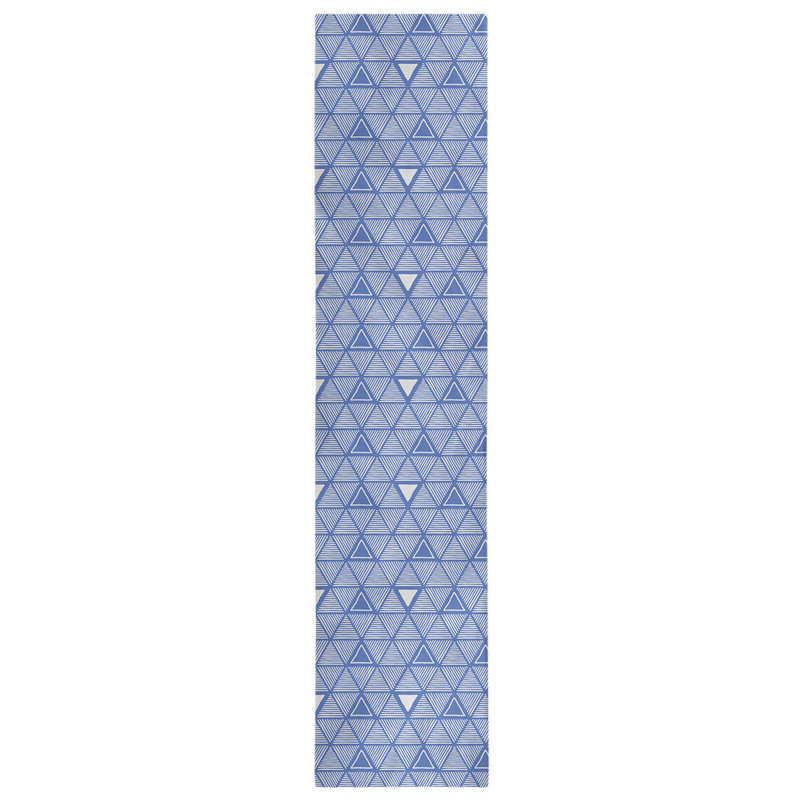 Classic Hand Drawn Triangles Table Runner, 16" x 90", Baby Blue