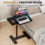 Chariot pour ordinateur portable réglable en hauteur - Bureau mobile de qualité supérieure pour bureau à domicile, enseignant et table de chevet avec bureau inclinable, roulettes et hauteur réglable, noir