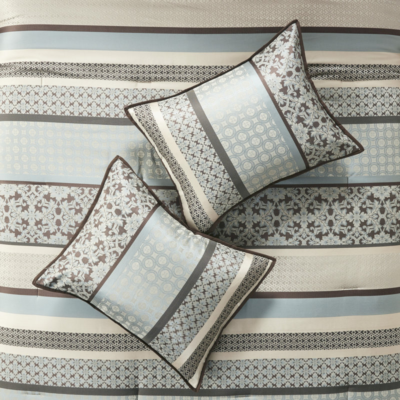 California King Blue Reversible Microfiber Comforter Set