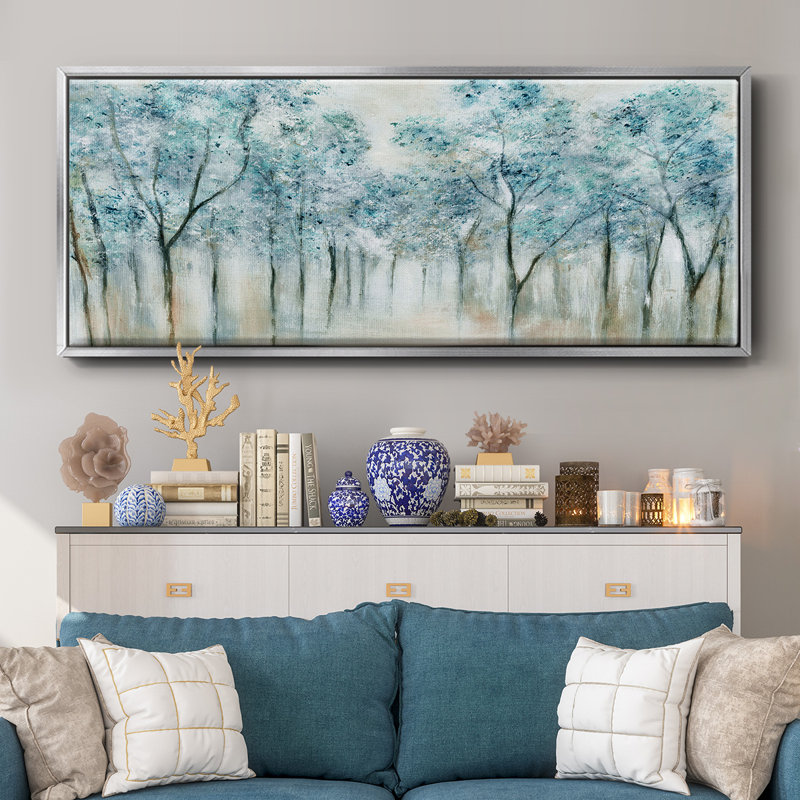 Spring Blue- Framed Canvas, 20" H x 50" W