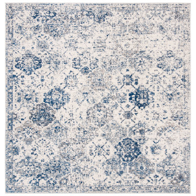 Harty Oriental White/Royal Blue Area Rug