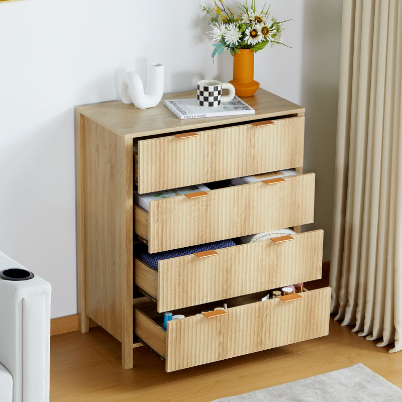 Commode 4 tiroirs Aspatria, Naturel