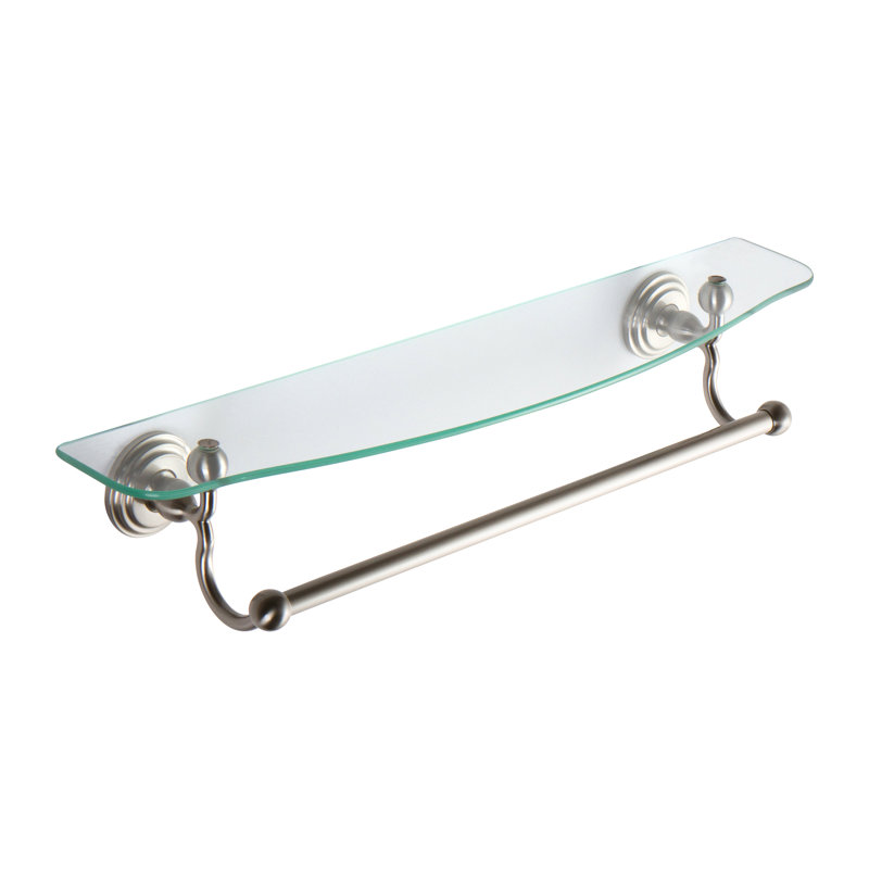 Chelsea 24" Shelf with Towel Bar, Satin Nickel