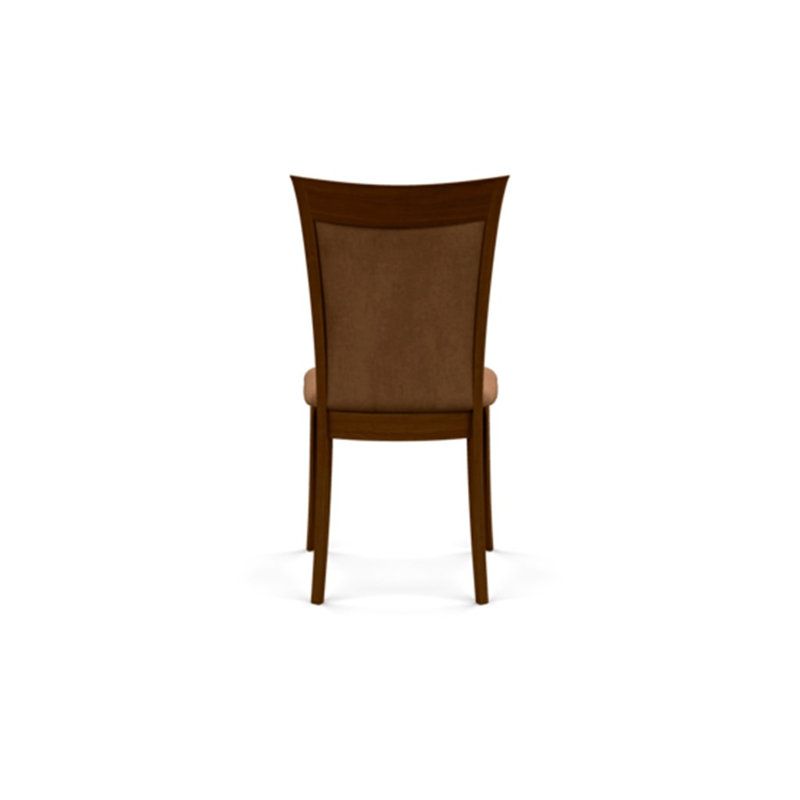 Morgan Leather Dining Chair, Natural Walnut, Onyx Microsuede