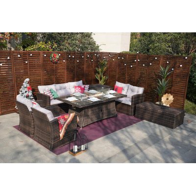 Connersville 7 - Person Patio Conversation Set with Cushions