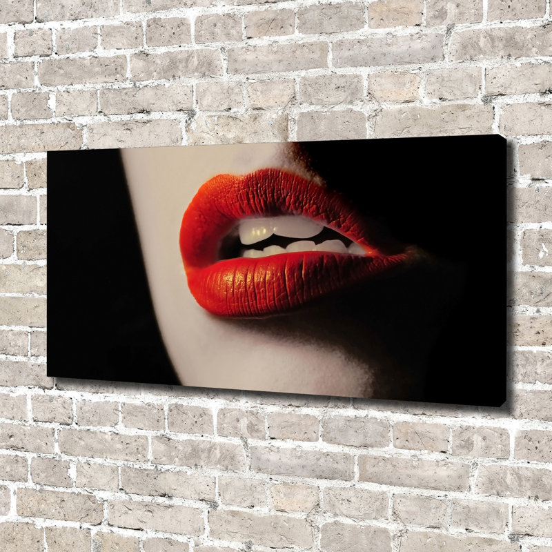 Red Lips - Wrapped Canvas Print