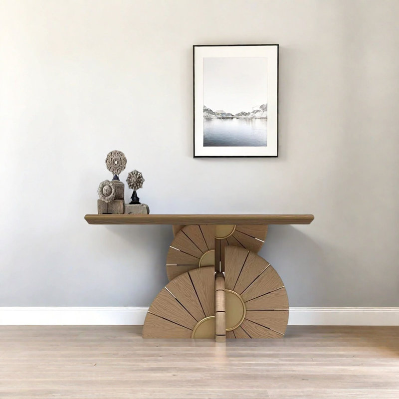 Console Modern Luxury Creative Design, H 31,5 po x l 47,24 po x P 15,75 po, Bois naturel, Bois naturel