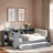 Platform Bed With Storage Shelves, Desk, Charging Station And Upholstered Headboard-408809421-408809418
