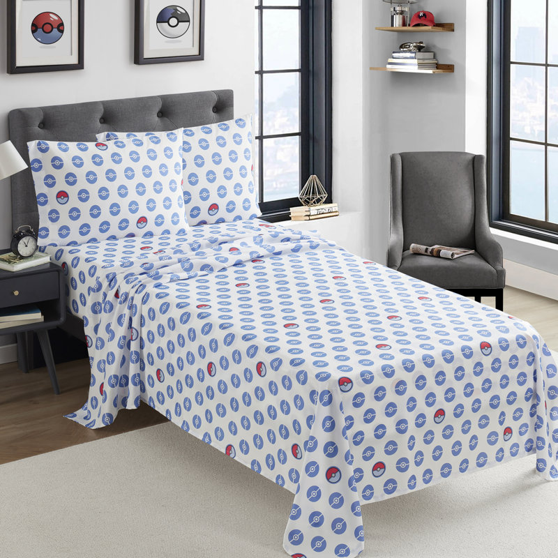 Pokemon Kids Microfiber Sheet Set, Full/Double Sheet Set with 2 Pillowcases
