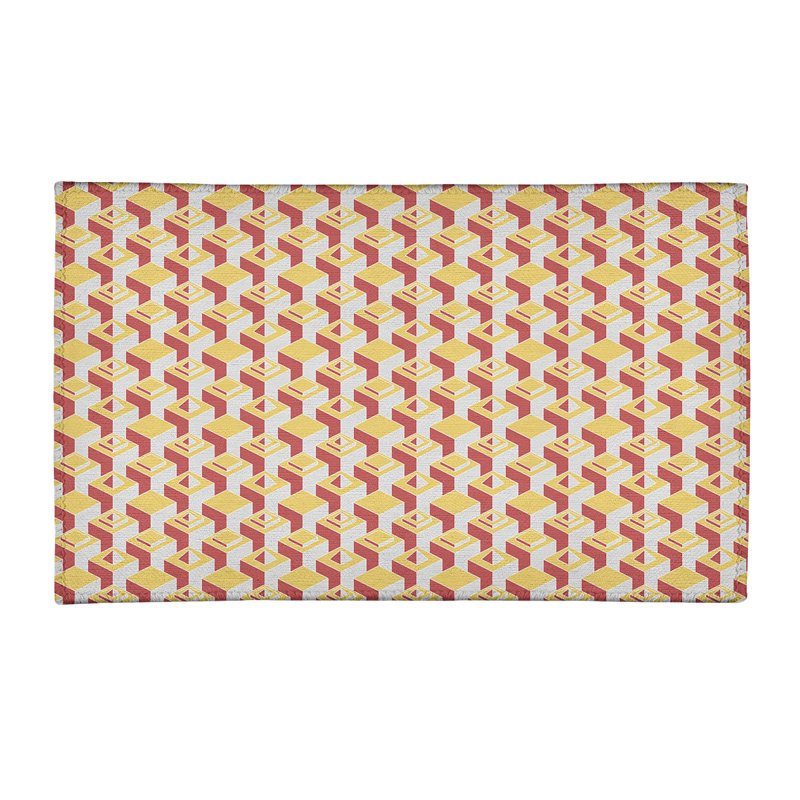 Tapis de zone jaune/rouge light skyscrapers, Rectangle 2 pi x 3 pi