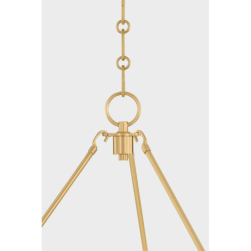 Howard Chandelier by Mark D. Sikes, 6 Lights, Antique Brass, 23" H x 32.75" W x 32.75" D