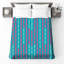 Blue Pink Rectangles Quilted Bedspread All Sizes-130510014