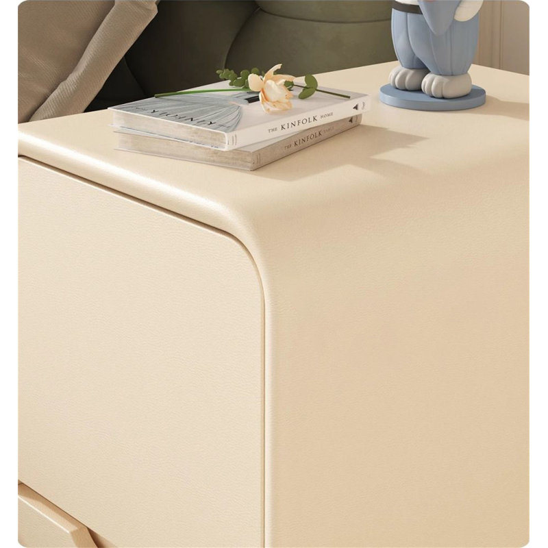 Slim White Nightstand with 2-Tier Shelf - Narrow Solid Wood Bedside Table, Minimalist Storage Cabinet for Small Spaces (25x40x50cm)
