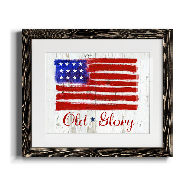 Old Glory - reproduction de cadre photo sur papier, H 24 po x l 18 po x P 1,5 po, Papier noir