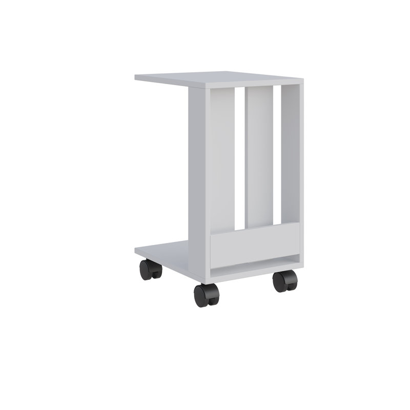 Side Table with Storage, White