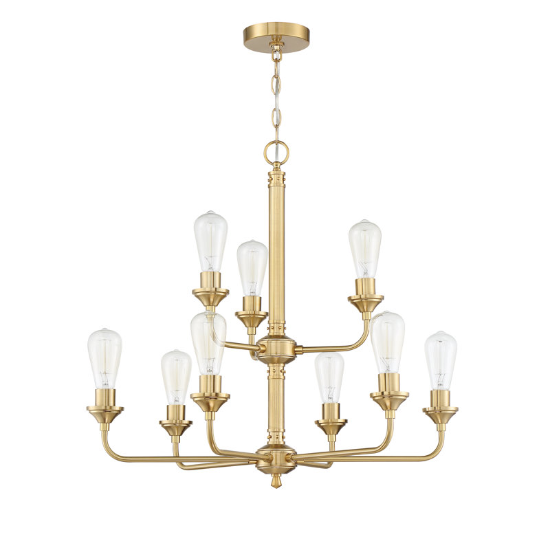 Lustree 9 lumières façon bougie/classique Upney, Laiton satiné