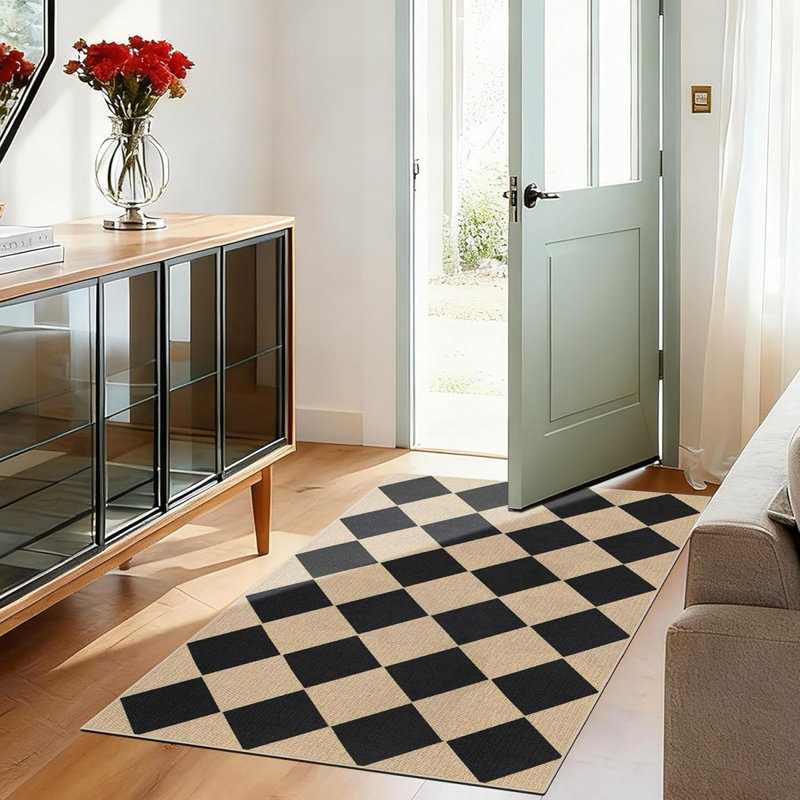Plaid Machine Tufted 80cm X 150cm Area Rug