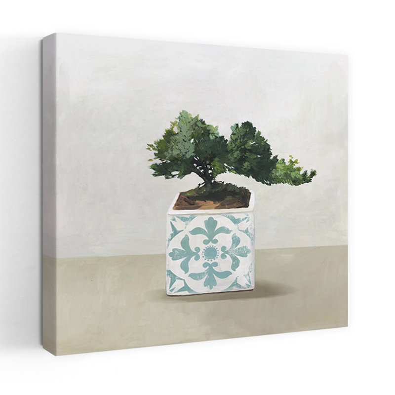 Bonsai II, art serein minimaliste abstrait, H 18 po x l 18 po