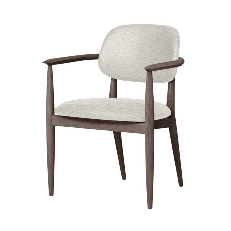 Chaise Slow de Space Copenhagen, Noyer à finition savonnée, Toile naturelle