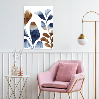 Watercolor Leaves-Brown 1 Abstract Contemporary Elegant Nature Wall Art