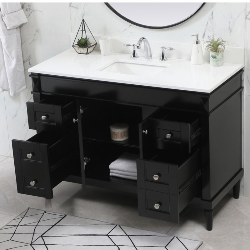 Ensemble de meuble-lavabo simple 48 po Readington, Noir