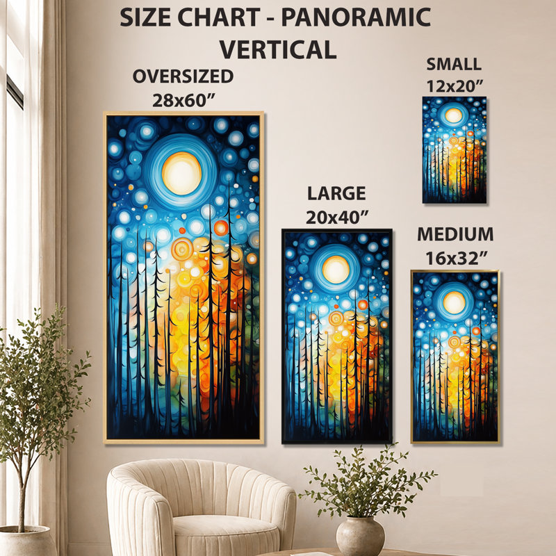 «Blue Yellow Bronwen I - Moody», reproduction d'art sur toile, art mural nature, 20" H x 12" W, Toile tendue