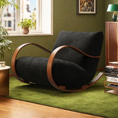 Single Balcony Chenille Leisure Rocking Chair