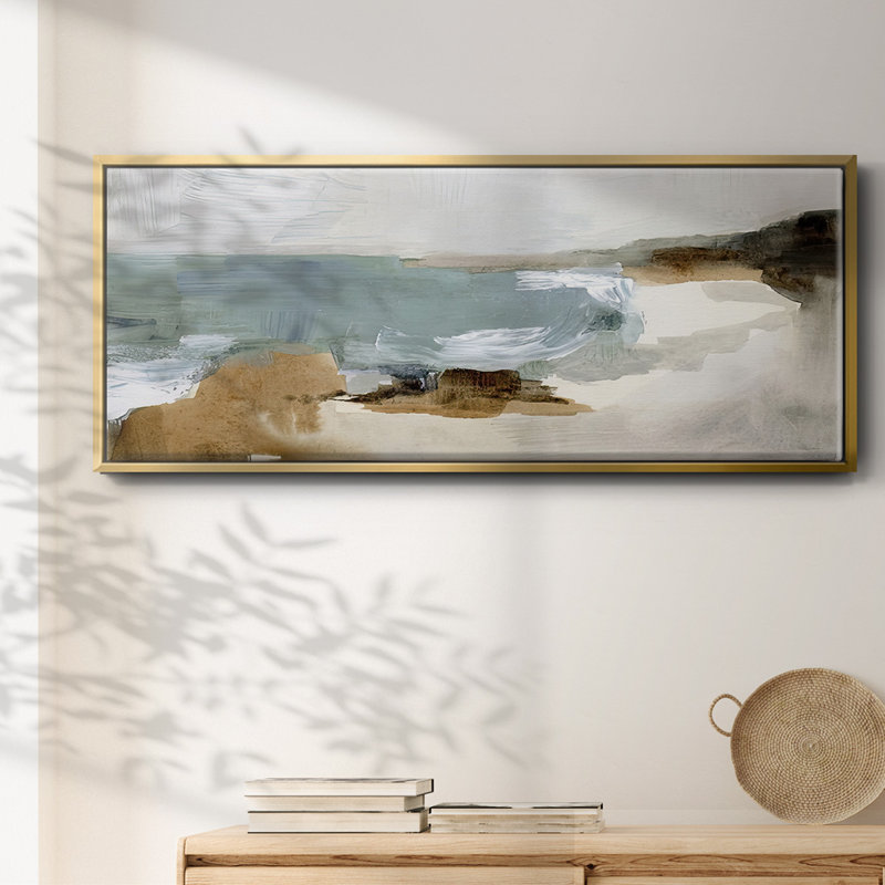 Ocean Sigh IV- Framed Canvas, 12" H x 30" W