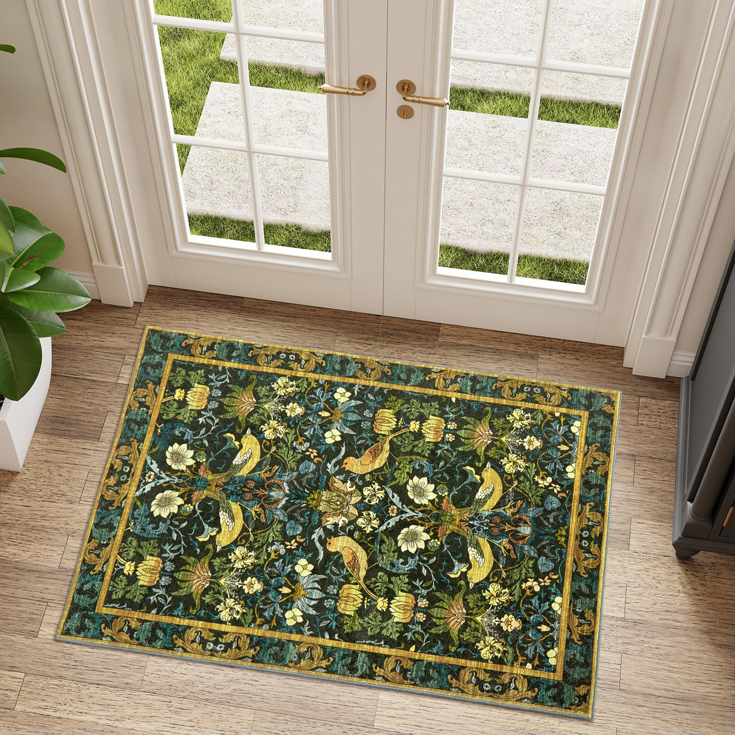 WRIWON Boho Soft Low Pile Washable Area Rug, For Front Door Entrance ...