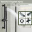 Système de douche thermostatique Rainfall avec douchette, valve brute et barre coulissante réglable