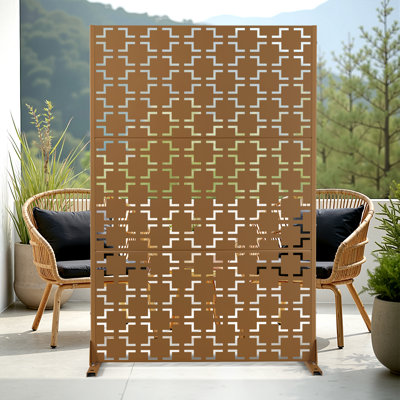 72" H Outdoor Privacy Screen, Freestanding Decorative Privacy Panels for Balcony, Yard & Garden by UFURYRIDE