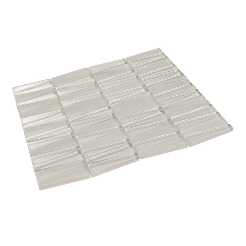 1" x 3" Glass Brick Joint Mosaic Wall and Floor Tile, White