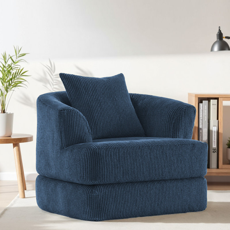 Trule Oversized Upholstered Convertible Accent Barrel Chair