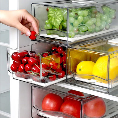 Stackable, Reusable, Clear Refrigerator Organizers, BPA Free, 2-Pack