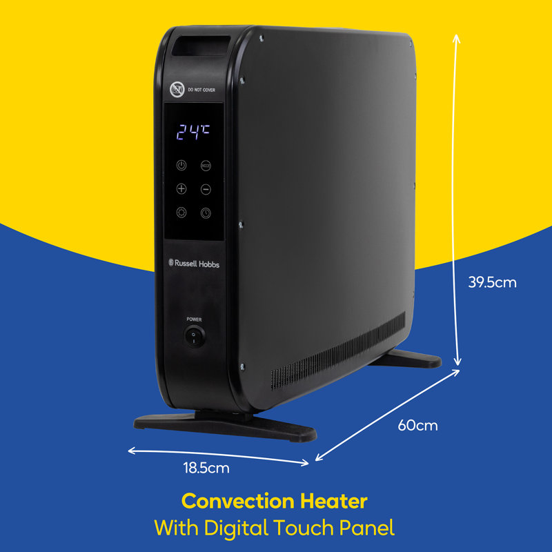Russell Hobbs Rhcvh2003b 2kw Digital Touch Panel Convection Heater W/remote, Black