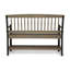 Banc d'extérieur en bois avec tablette, gris et noir pour un look élégant de rangement classique noir, fabriqué