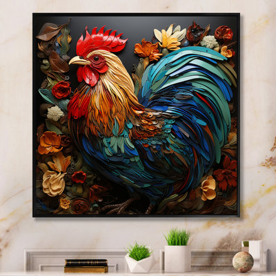 Art mural moderne coq moderne - poulailler