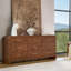 Commode 6 tiroirs en chêne avec coins arrondis - Meuble télé 60 po, bois d'ingénierie 1,18 po, capacité de 100 lb-1280052188
