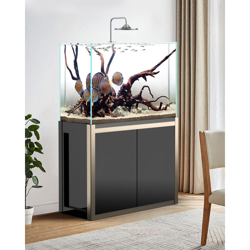 Aquarium ouvert sans cadre en verre ultra-blanc, 36.98 Gallon (47.24"H x 31.50"W x 19.69"D), Noir