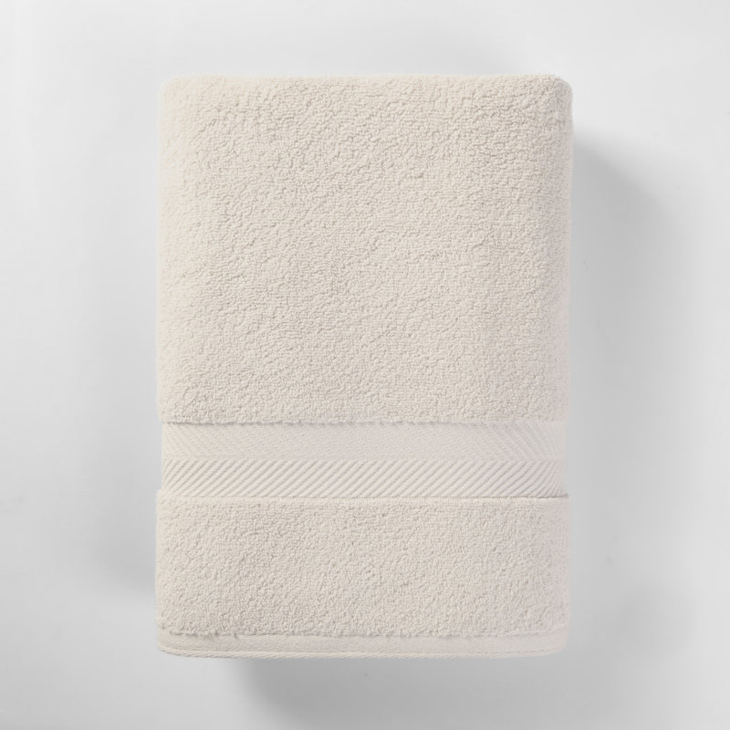 Serviette de bain en coton Rane, Ivoire