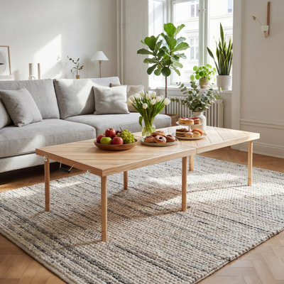 Table de pique-nique pliante d'extérieur en bois massif 60 po x 30 po, table portative réglable à 2 niveaux avec poignée de transport intégrée pour le camping, la plage et les fêtes